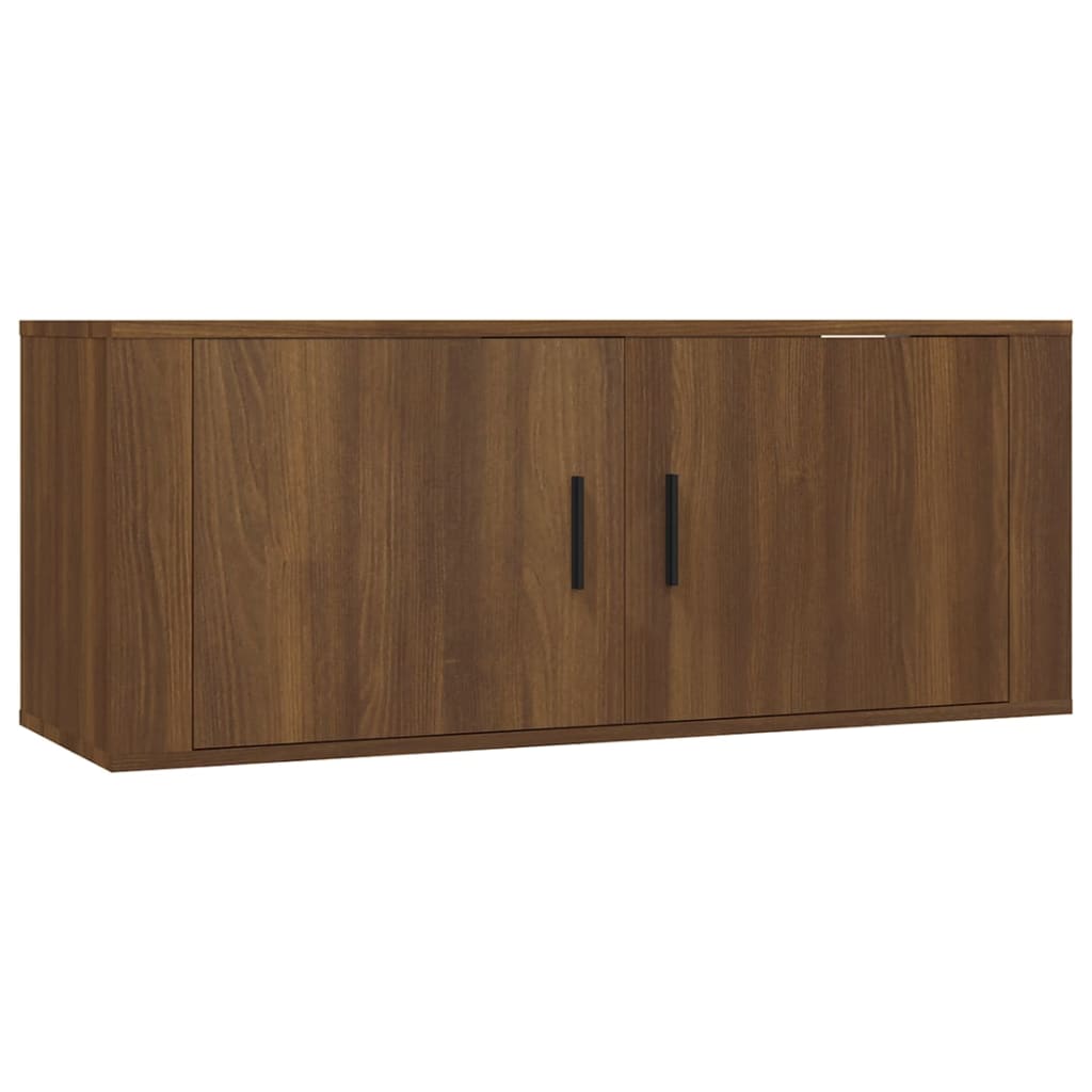 Set de muebles para TV 4 pzas madera marrón roble vidaXL