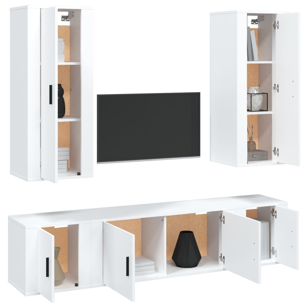 Set de muebles para TV 5 piezas madera blanco vidaXL