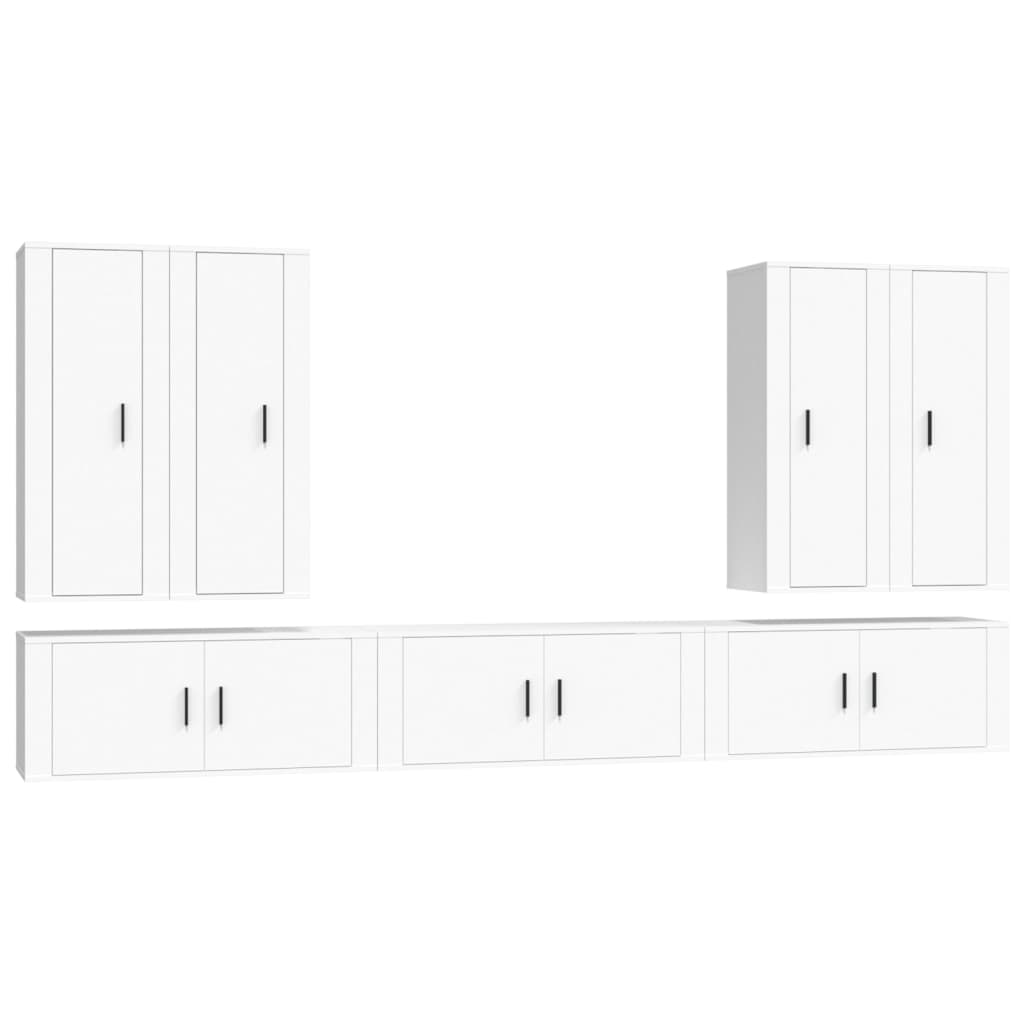 Set de muebles para TV 7 piezas madera blanco vidaXL