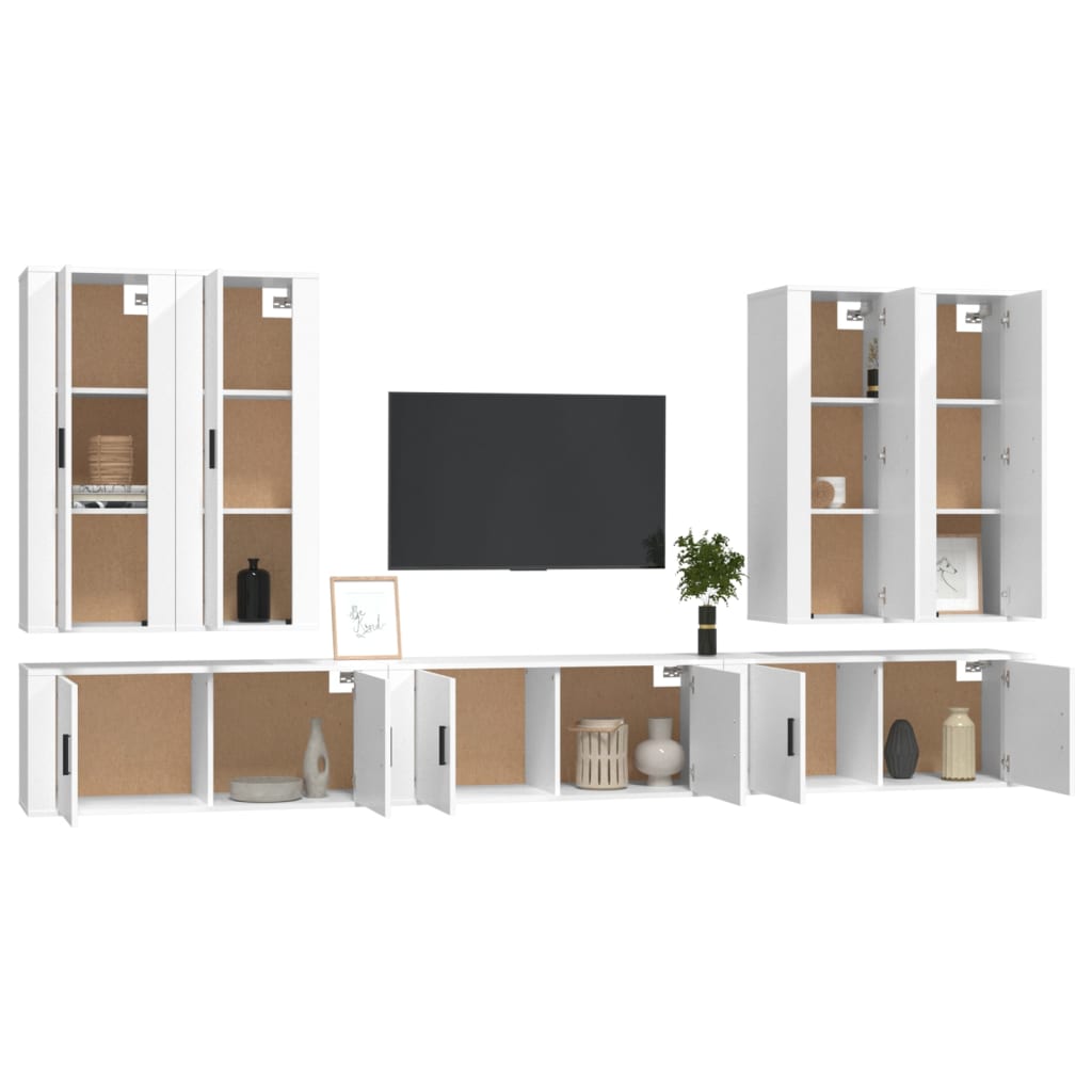 Set de muebles para TV 7 piezas madera blanco vidaXL