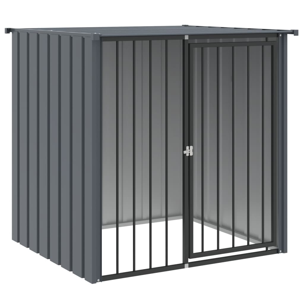 Cabine de cachorro com aço galvanizado preto 110x103x109 cm