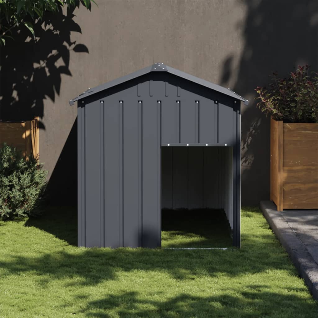 Cabine de cachorro com aço galvanizado cinza 117x153x123 cm