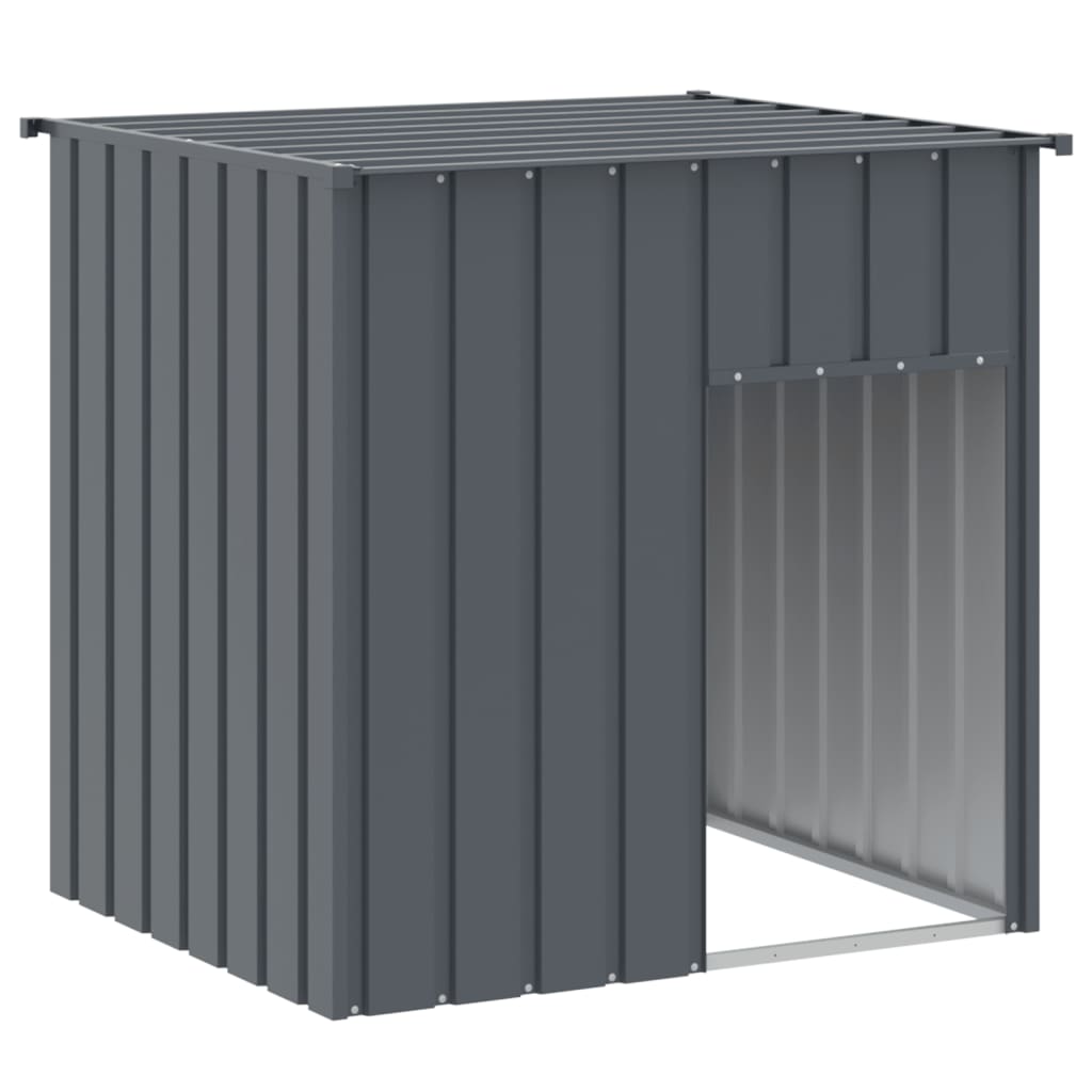 Cabine de cachorro com aço cinza galvanizado 110x103x109 cm