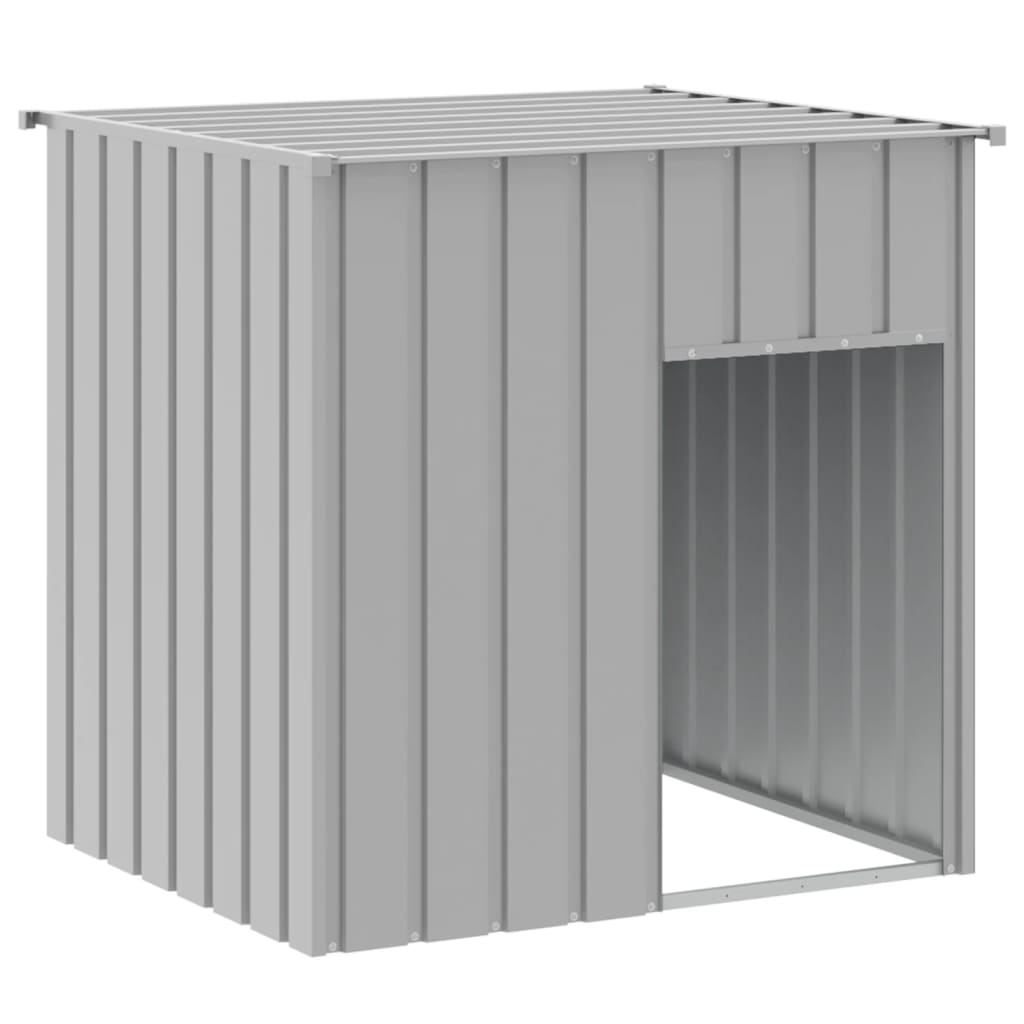 Caseta perros tejado acero galvanizado gris claro 110x103x109cm