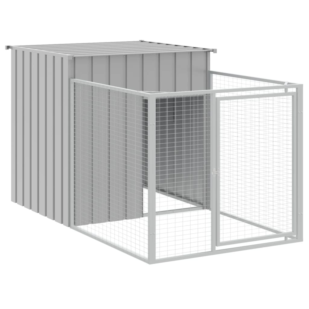 Caseta peroos corral acero galvanizado gris claro 110x201x110cm