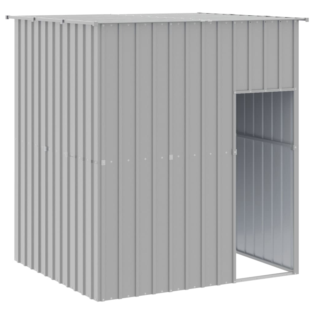 Caseta perros tejado acero galvanizado gris claro 165x153x181cm