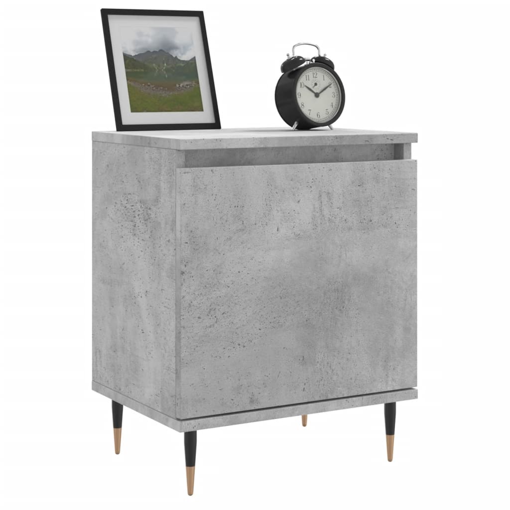 Night tables 2 units Gray wood 40x30x50 cm