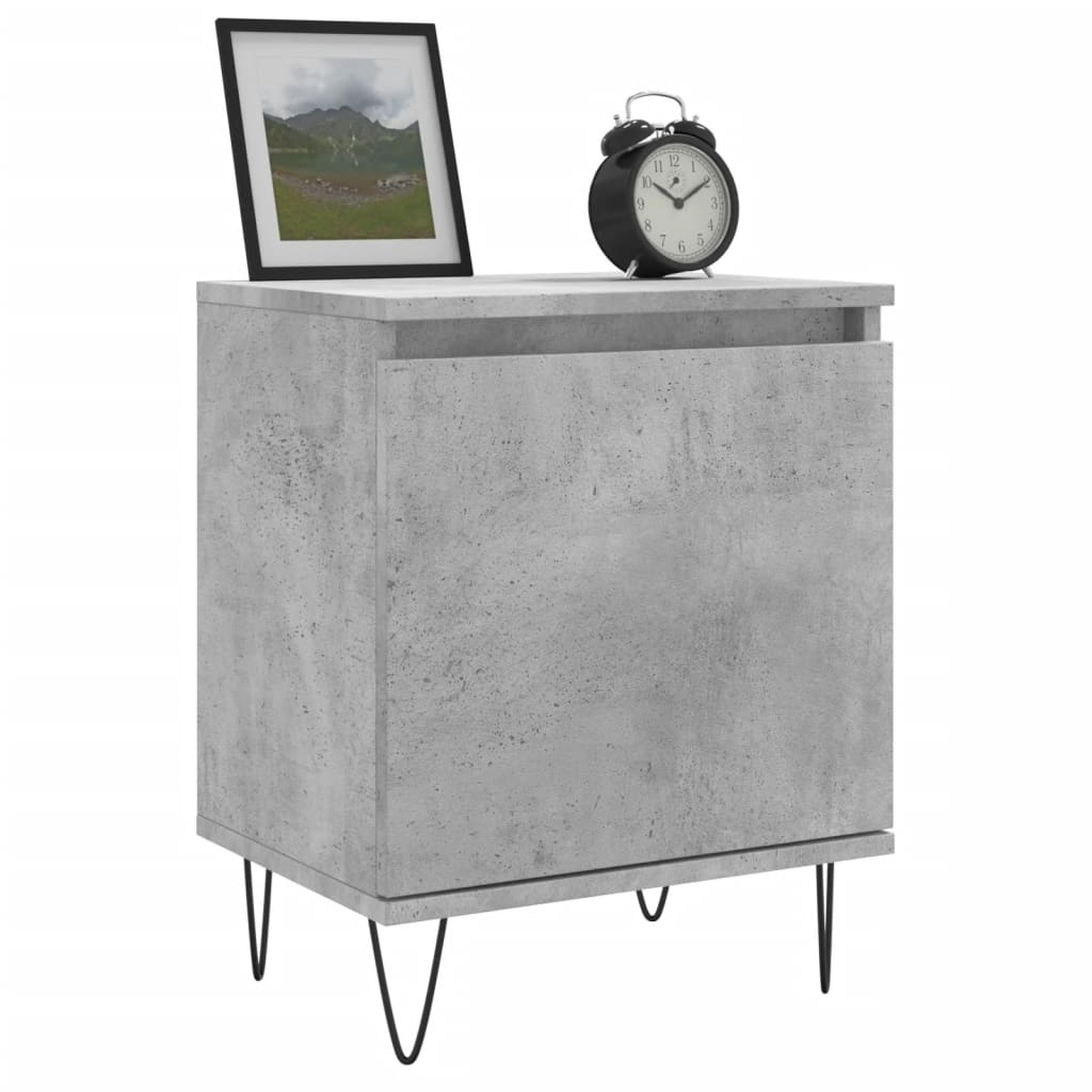 Night tables 2 units Gray wood 40x30x50 cm