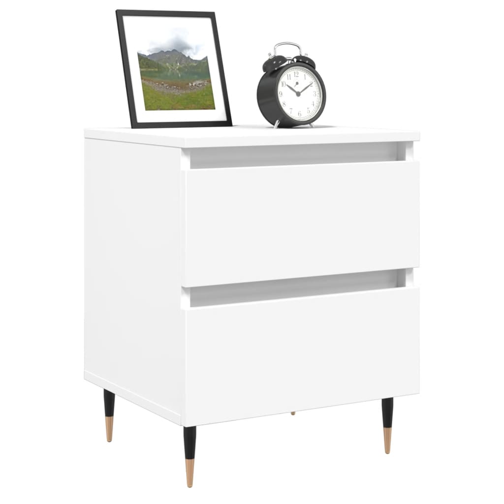 Night tables 2 units white engineering wood 40x35x50 cm