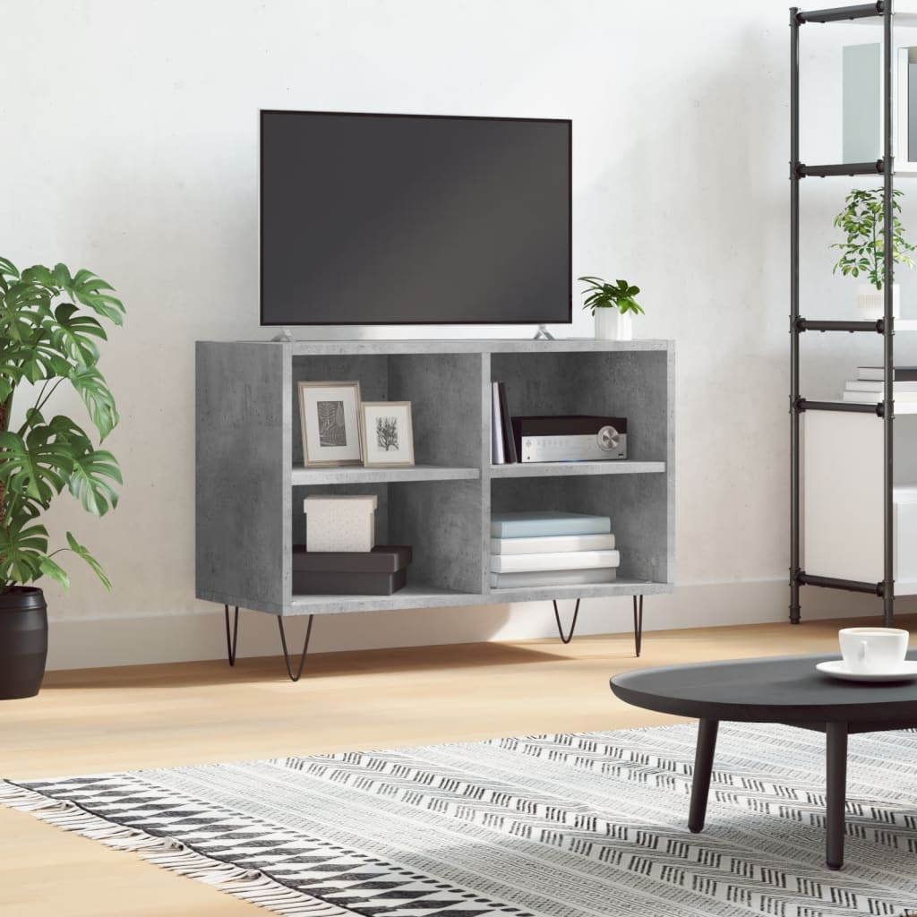 Vetonek Mueble de TV madera de ingeniería gris hormigón 69,5x30x50 cm