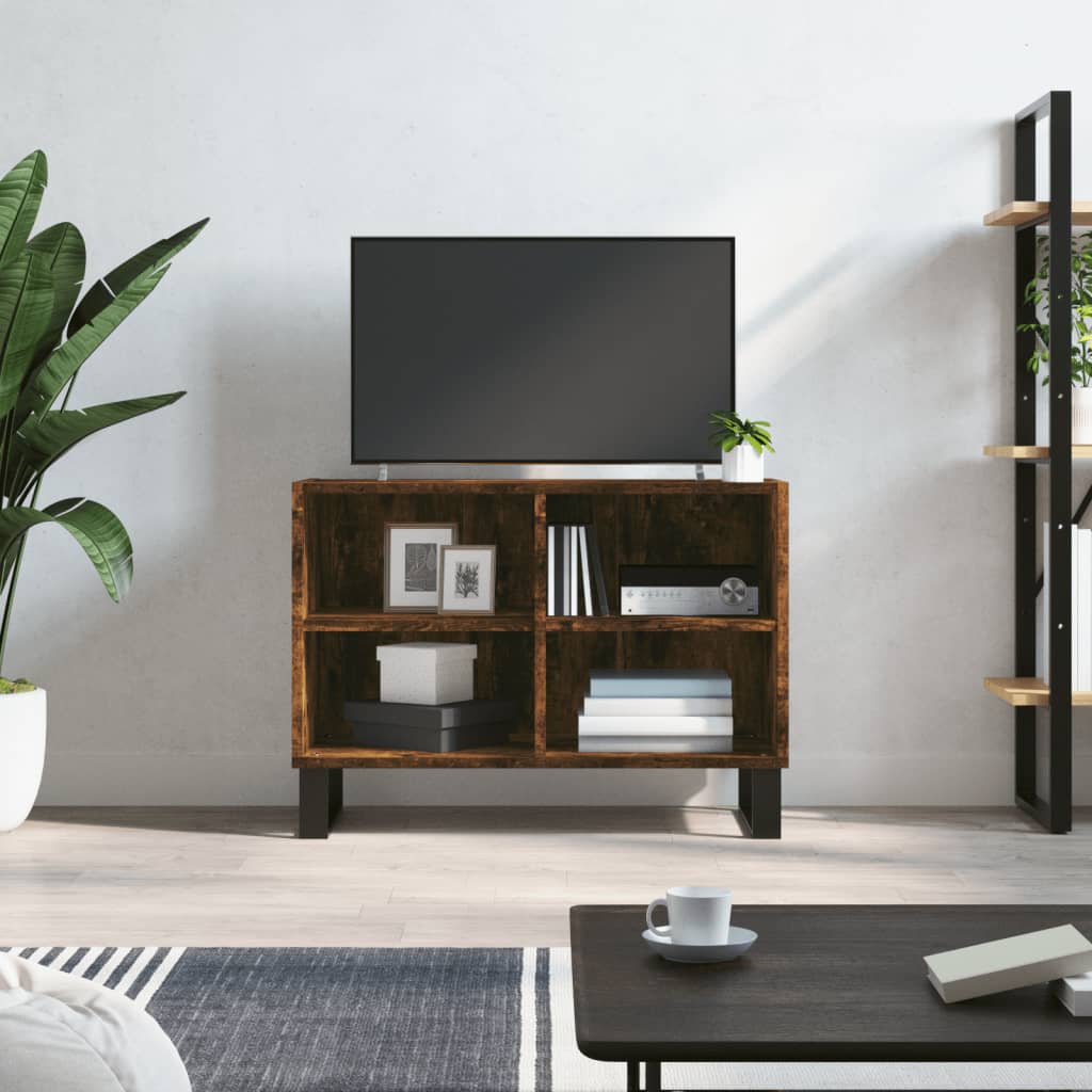 Vetonek Mueble de TV madera de ingeniería roble ahumado 69,5x30x50 cm