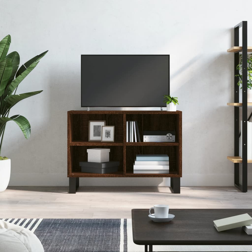 Vetonek Mueble de TV madera de ingeniería marrón roble 69,5x30x50 cm