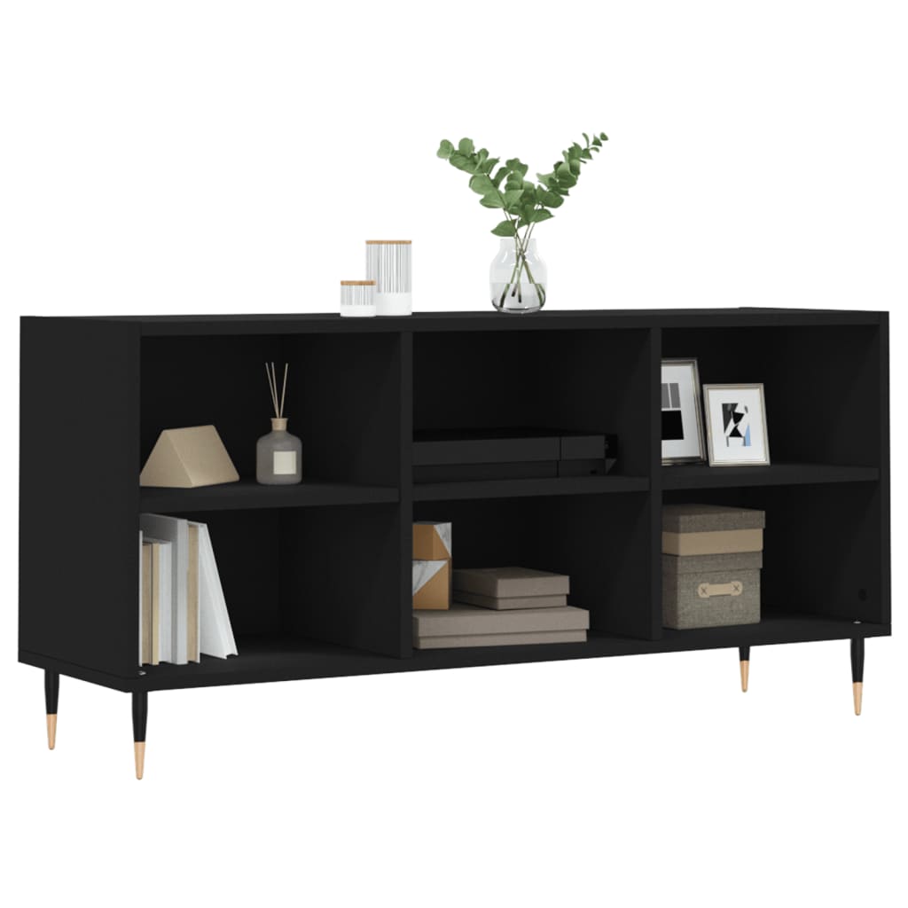 Mueble de TV madera de ingeniería negro 103,5x30x50 cm