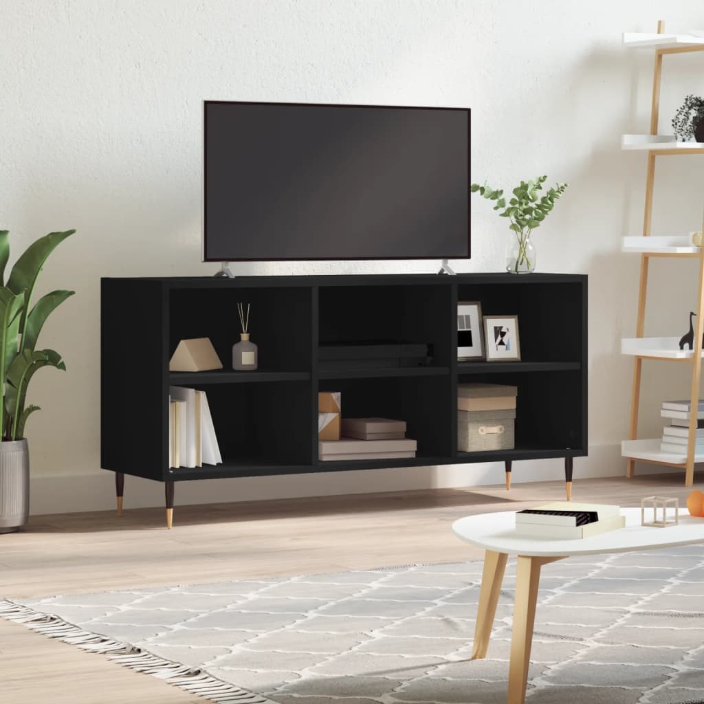 Vetonek Mueble de TV madera de ingeniería negro 103,5x30x50 cm