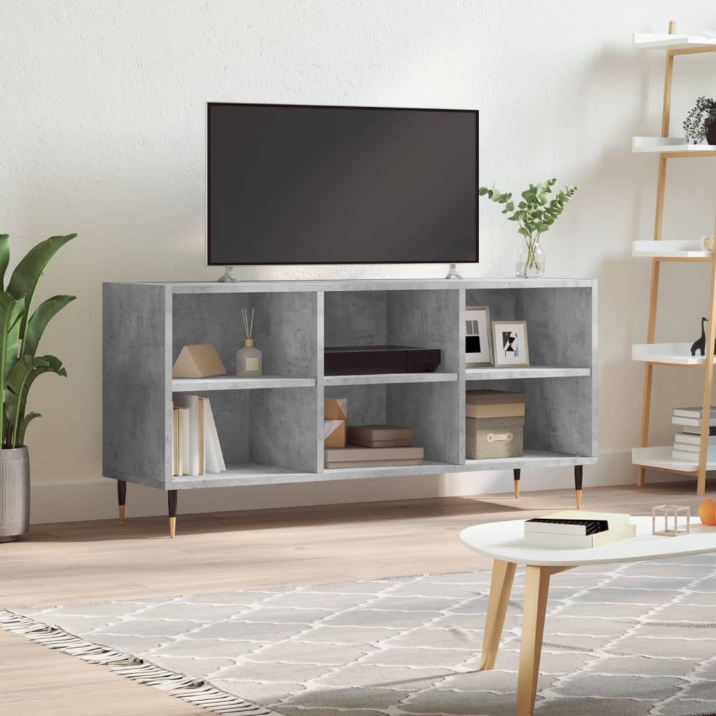 Vetonek Mueble de TV madera de ingeniería gris hormigón 103,5x30x50 cm