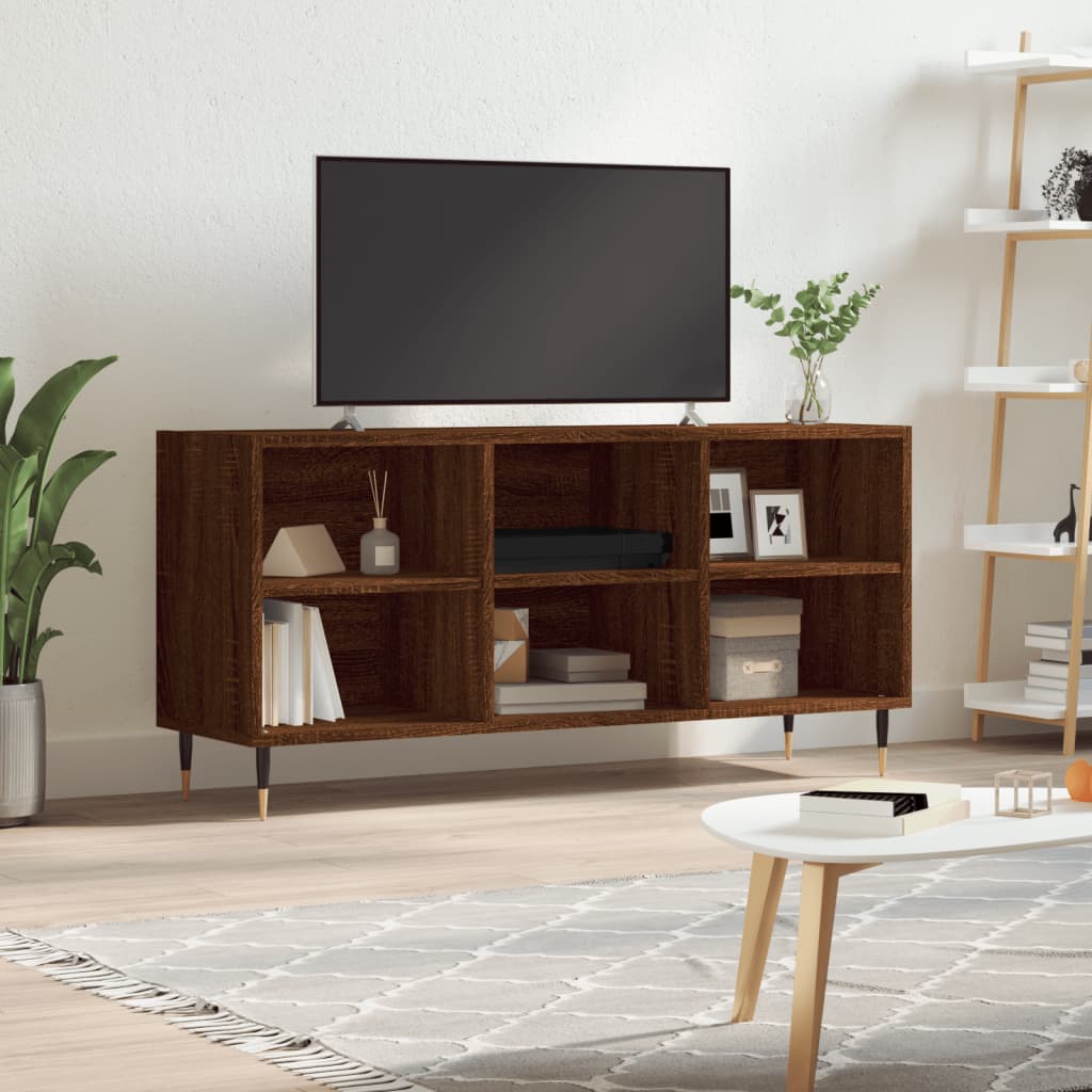 Vetonek Mueble de TV madera de ingeniería marrón roble 103,5x30x50 cm