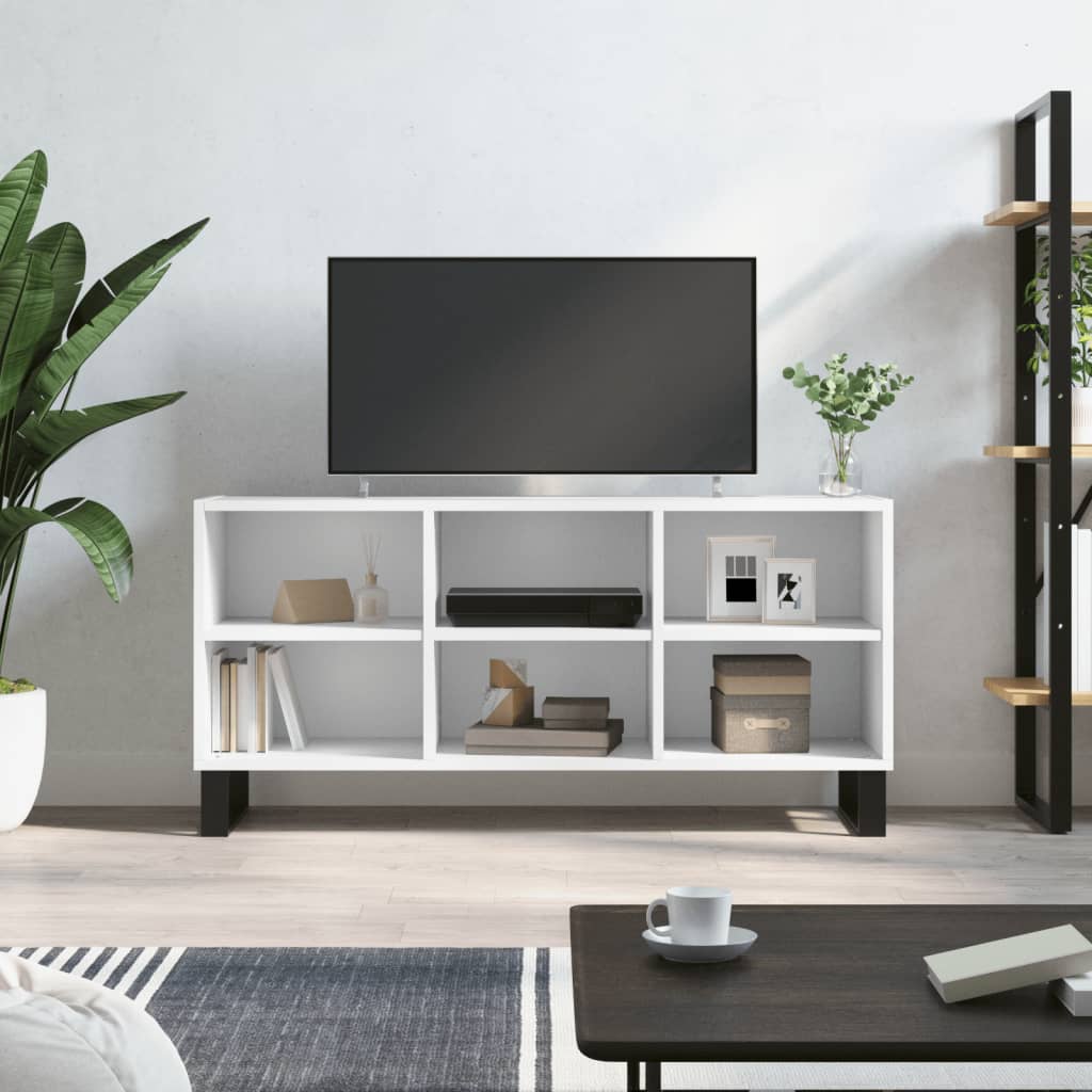 Vetonek Mueble de TV madera de ingeniería blanco 103,5x30x50 cm