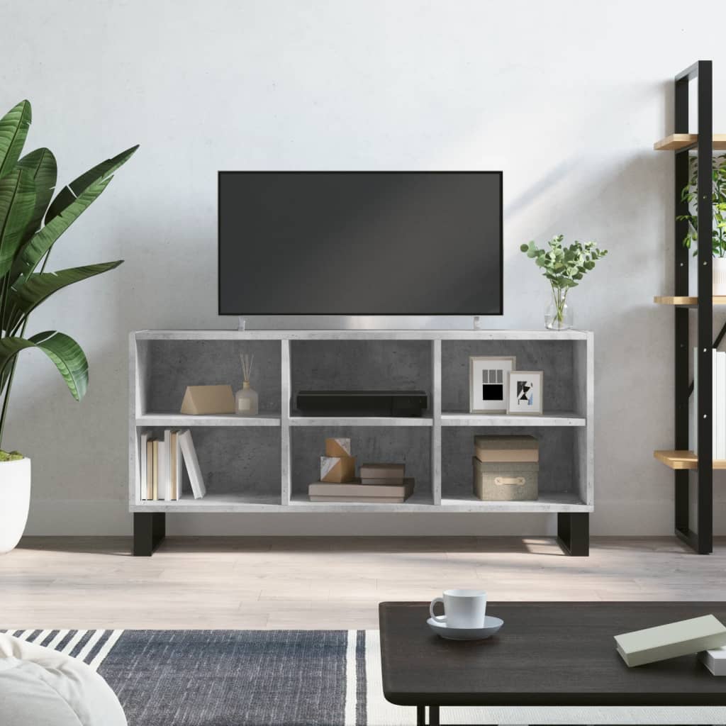 Vetonek Mueble de TV madera de ingeniería gris hormigón 103,5x30x50 cm