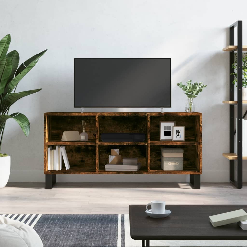 Vetonek Mueble de TV madera de ingeniería roble ahumado 103,5x30x50 cm