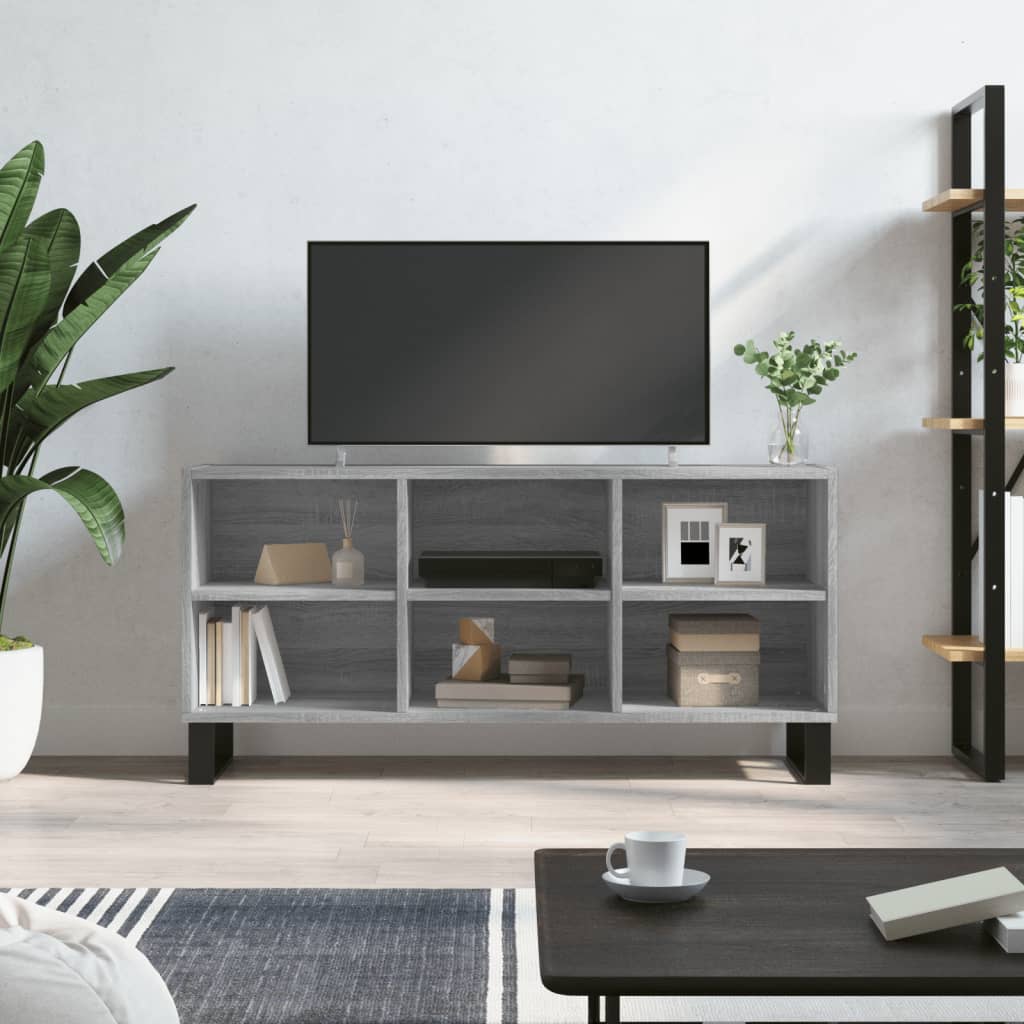 Vetonek Mueble de TV madera de ingeniería gris Sonoma 103,5x30x50 cm