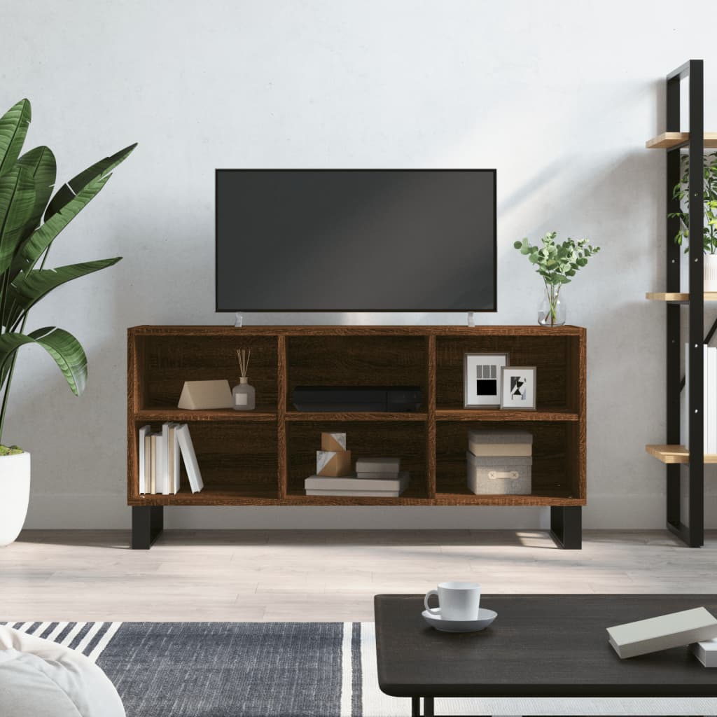 Vetonek Mueble de TV madera de ingeniería marrón roble 103,5x30x50 cm