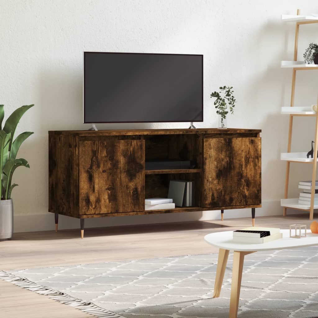 Vetonek Mueble de TV madera de ingeniería roble ahumado 104x35x50 cm