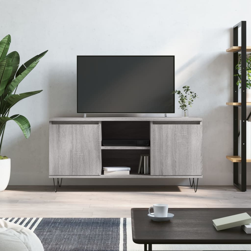 Vetonek Mueble de TV madera de ingeniería gris Sonoma 104x35x50 cm