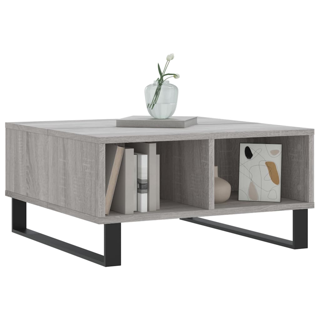 Mesa de centro madera de ingeniería gris Sonoma 60x60x30 cm