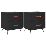 Vetonek Tables de chevet 2 pcs bois d'ingénierie noir 40x35x47,5 cm