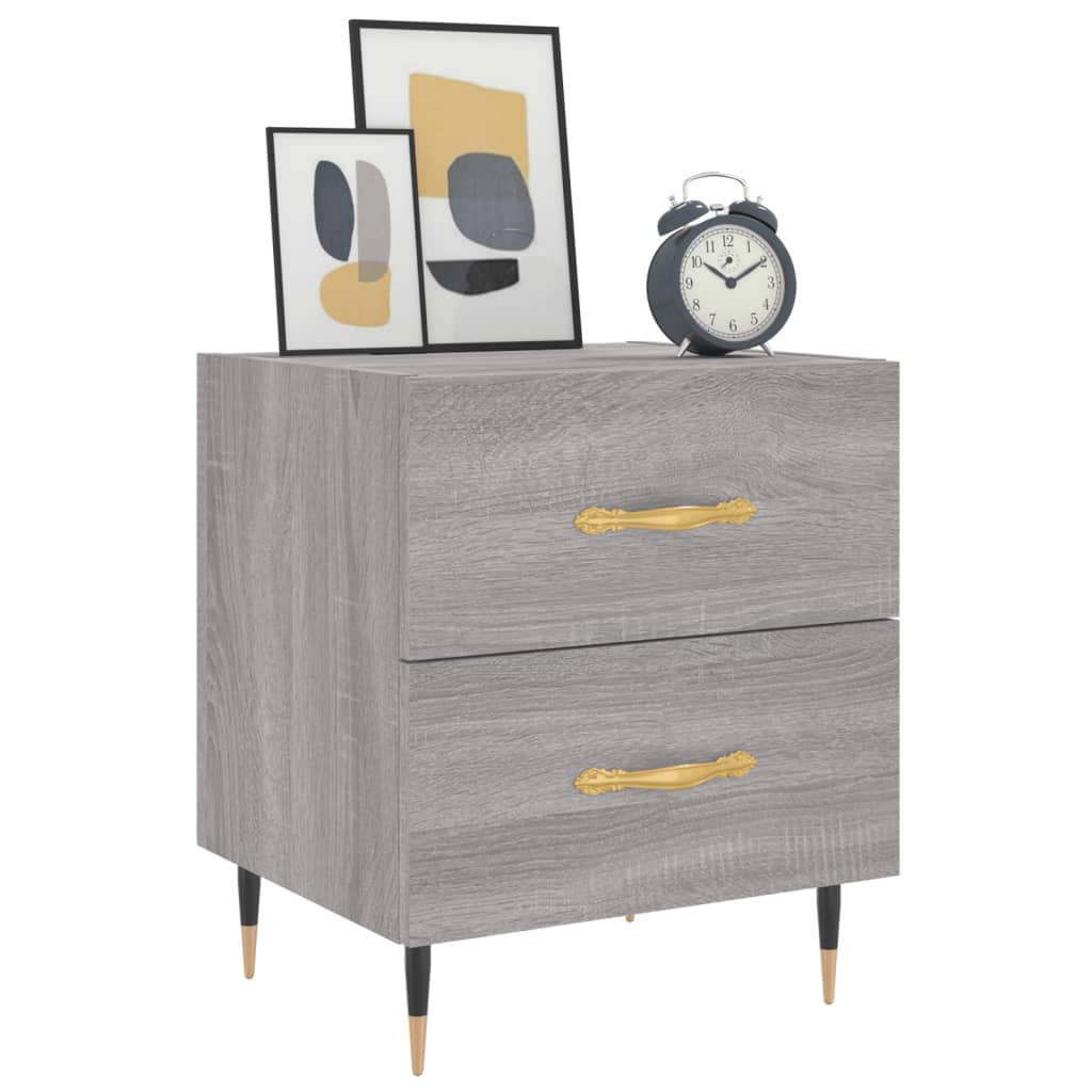 Night table Gray Engineering Wood Sonoma 40x35x47.5 cm