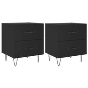 Vetonek Tables de chevet 2 pcs bois d'ingénierie noir 40x35x47,5 cm