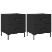 Vetonek Tables de chevet 2 pcs bois d'ingénierie noir 40x35x47,5 cm