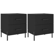 Vetonek Tables de chevet 2 pcs bois d'ingénierie noir 40x35x47,5 cm
