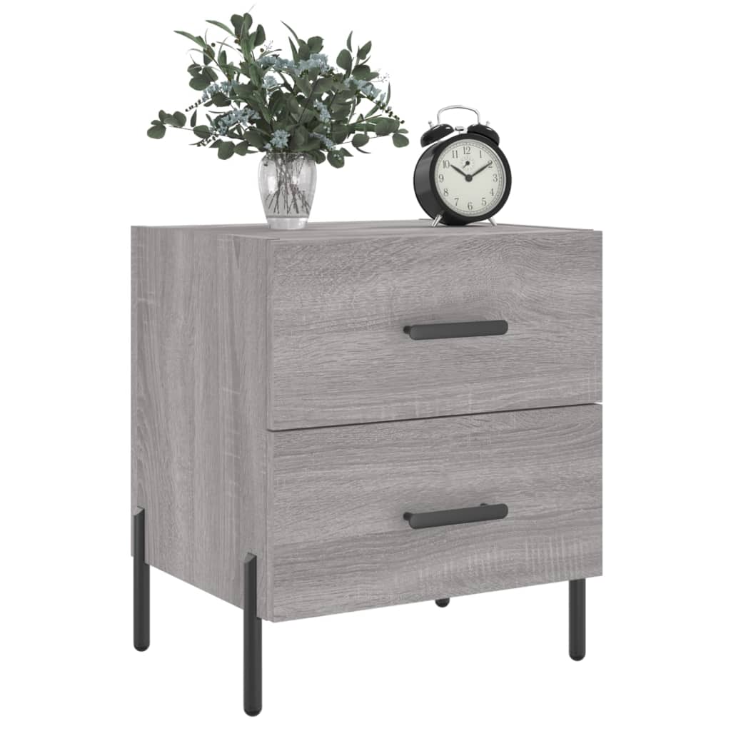 Mesitas noche 2 uds madera sintetizada Nexus gris Sonoma 40x35x47,5 cm