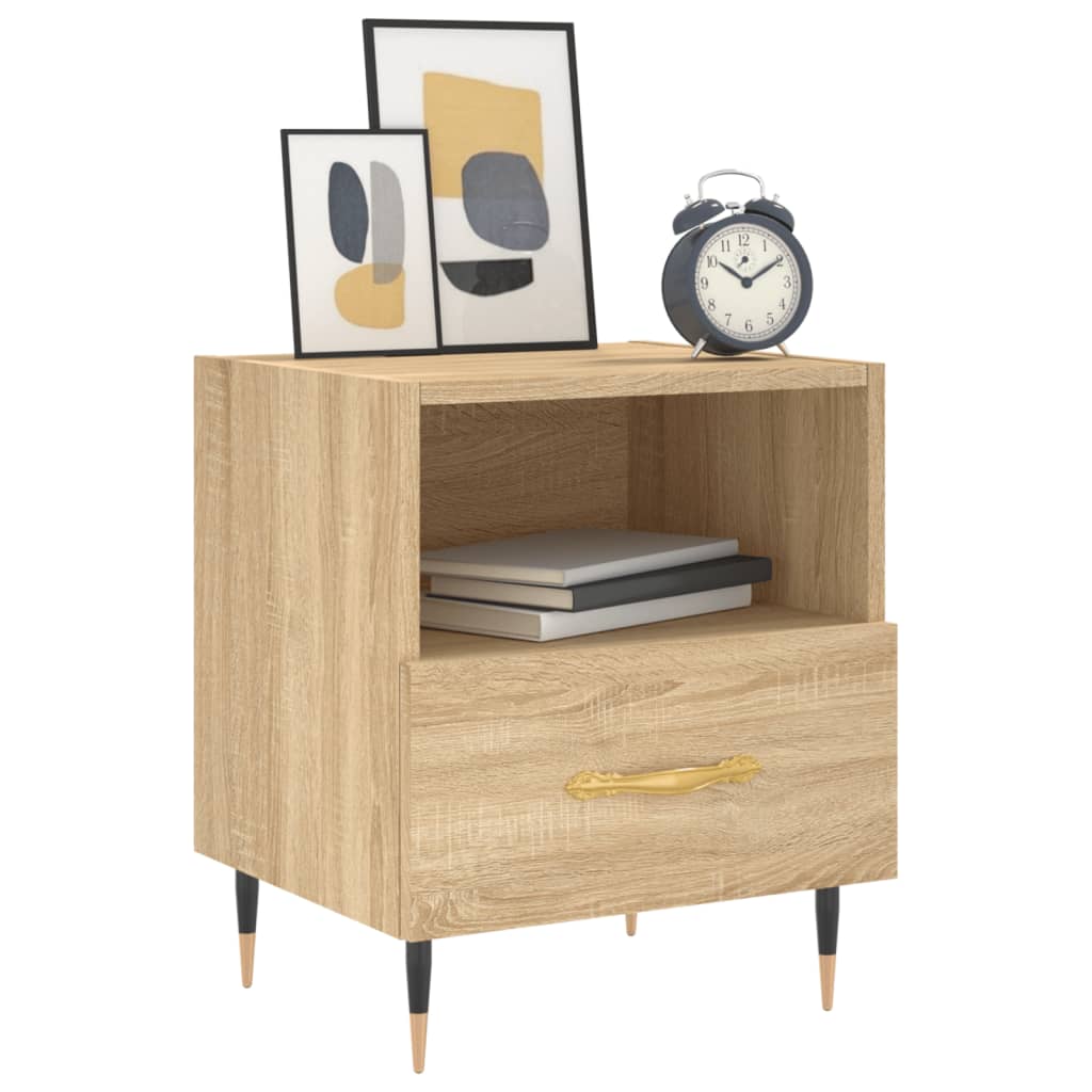 Mesita noche 2 uds madera sintetizada Nexus roble Sonoma 40x35x47,5 cm