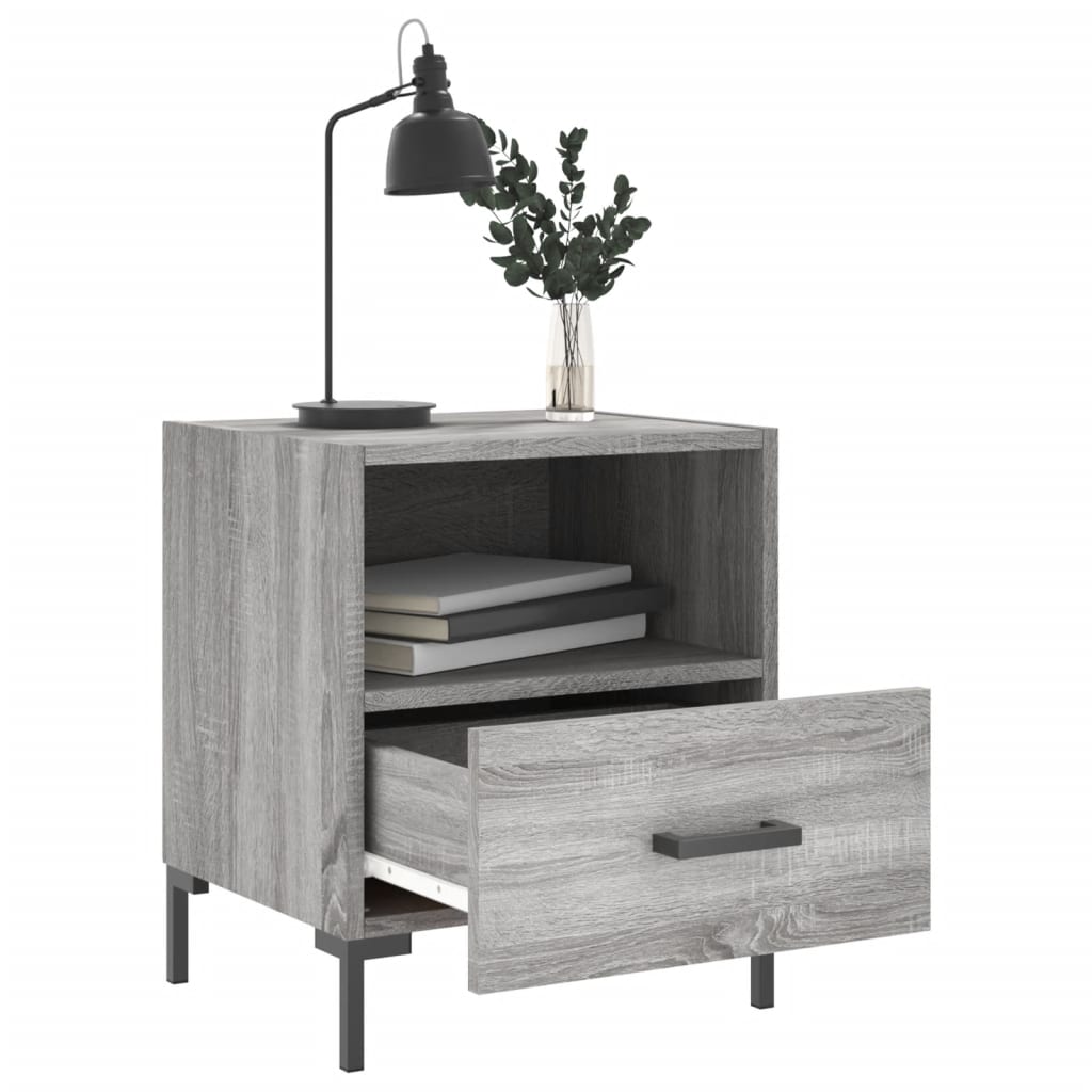 Mesitas noche 2 uds madera sintetizada Nexus gris Sonoma 40x35x47,5 cm