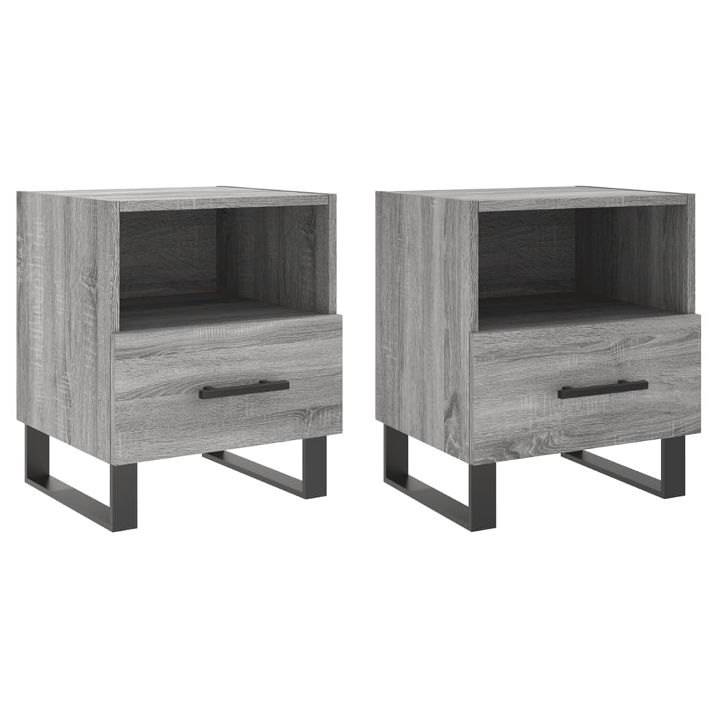 Mesitas noche 2 uds madera sintetizada Nexus gris Sonoma 40x35x47,5 cm - Vetonek