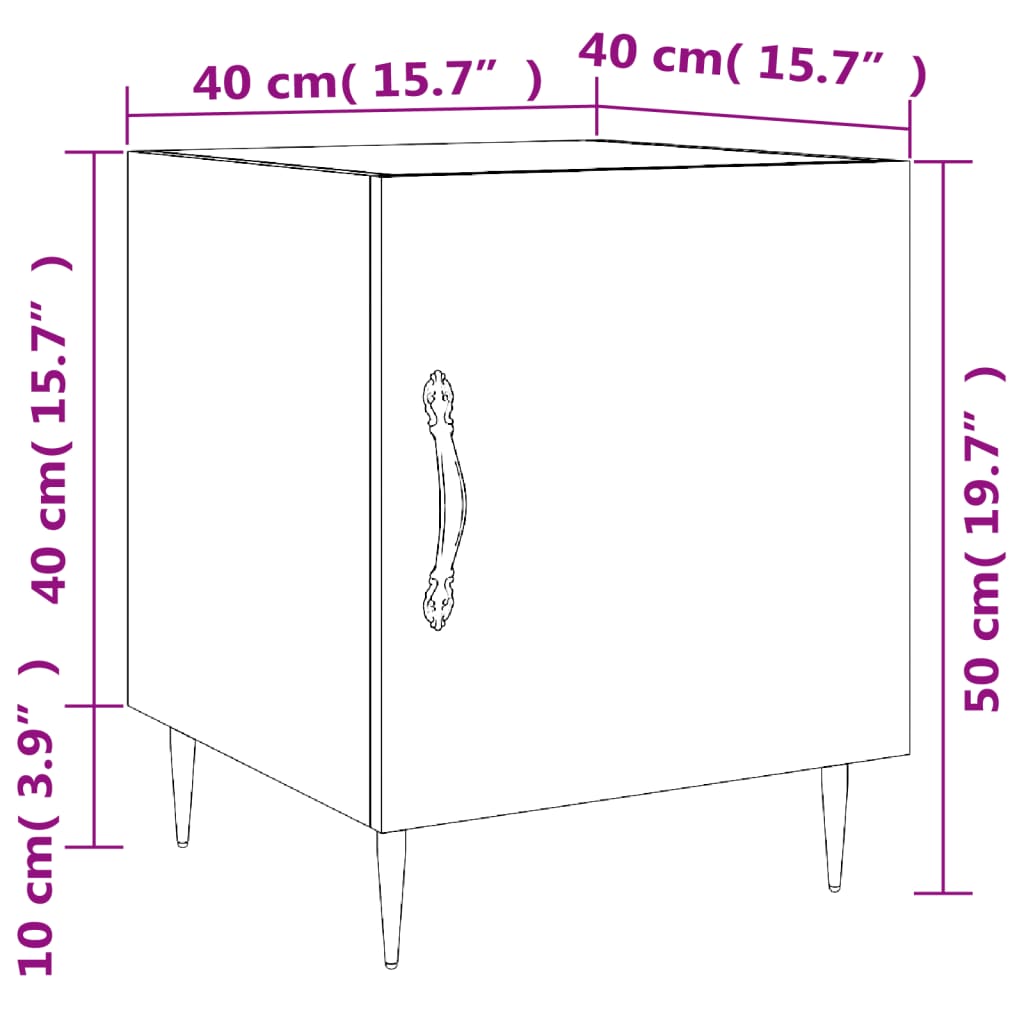 Mesitas Night 2 UDS Wooden Engineering Smoked oak 40x40x50 cm