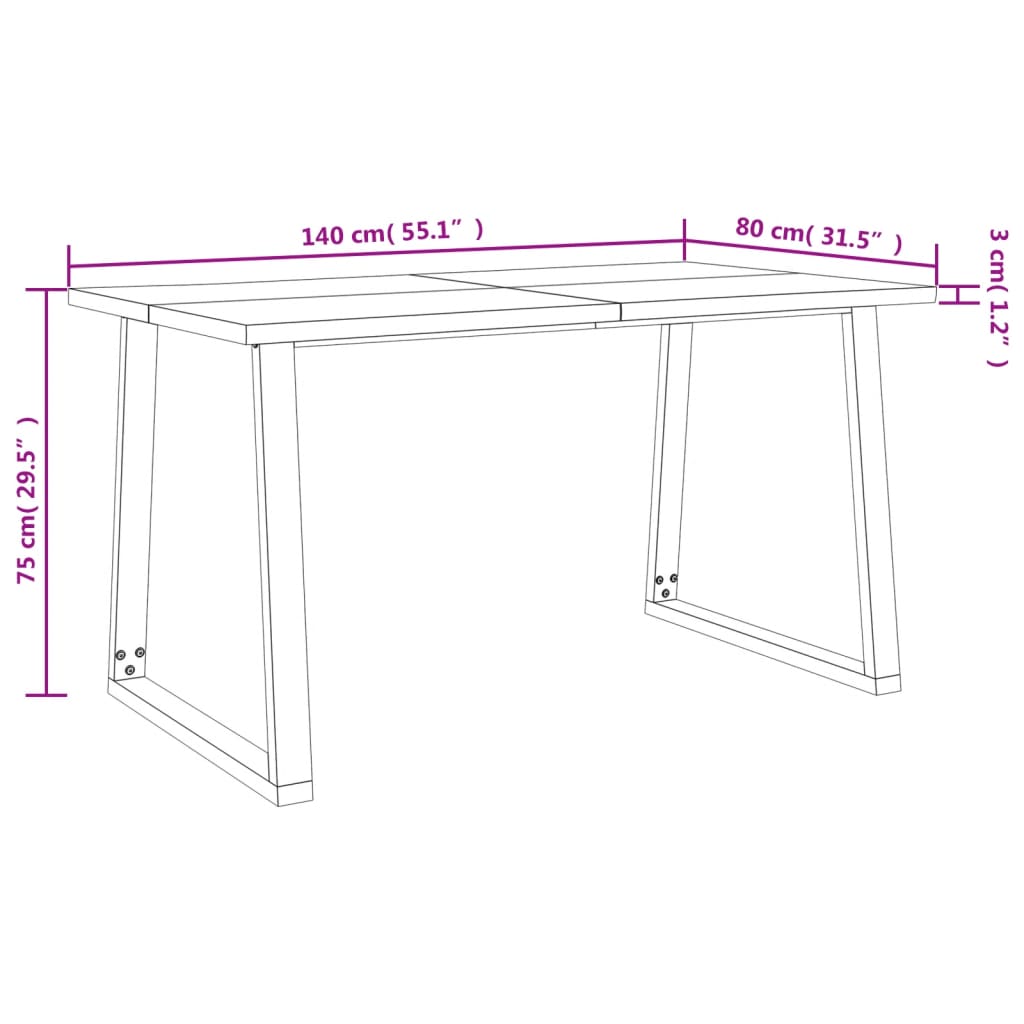 Corps du corps vivant maciza corps acacia 140x80x75cm