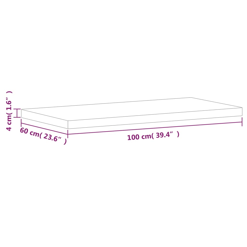 Haya 100x60x4 cm tauler rectangular de fusta massissa