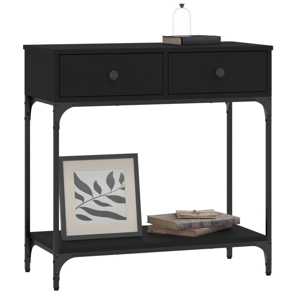 Black engineering wood console 75x34,5x75 cm