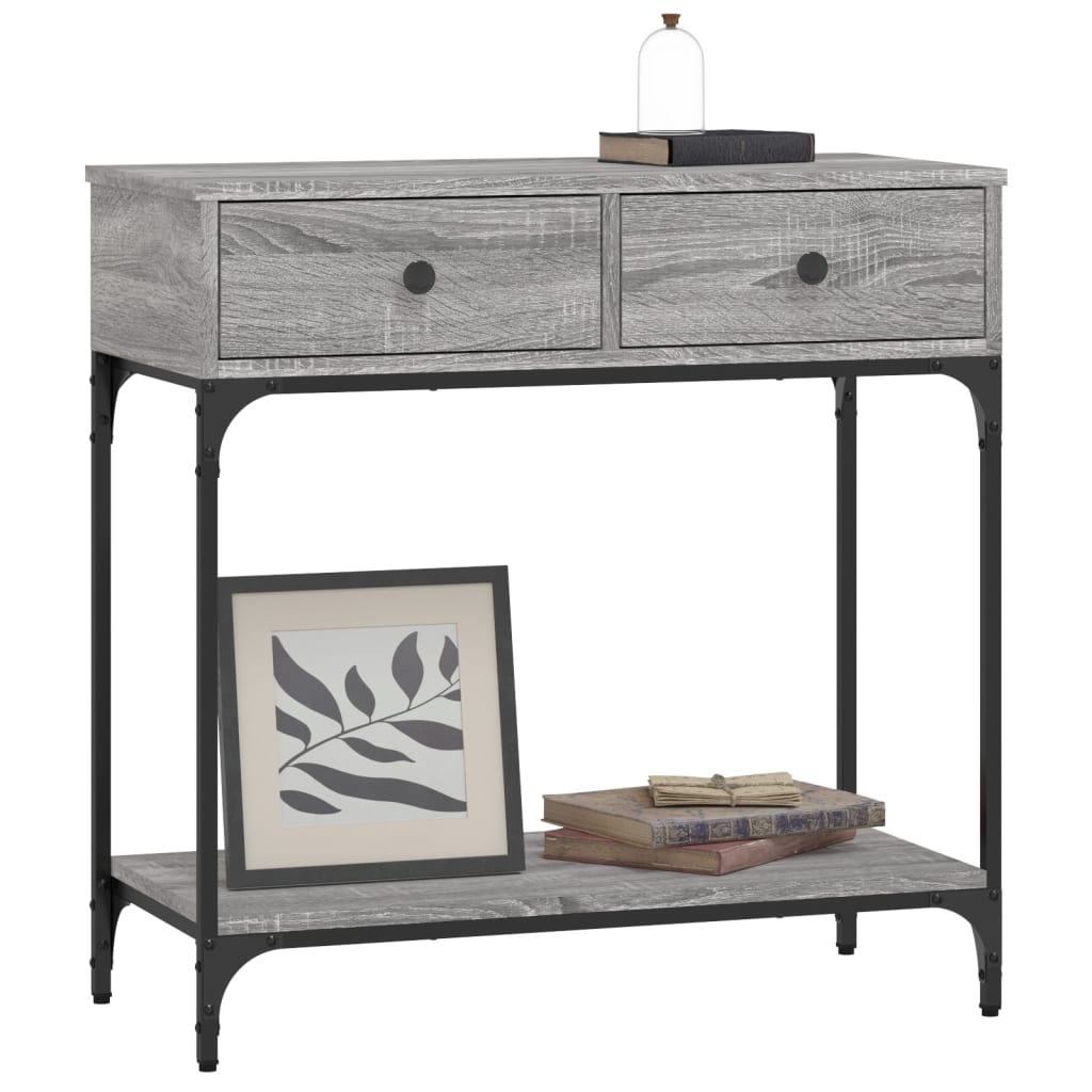 Mesa consola madera de ingeniería gris Sonoma 75x34,5x75 cm - Vetonek