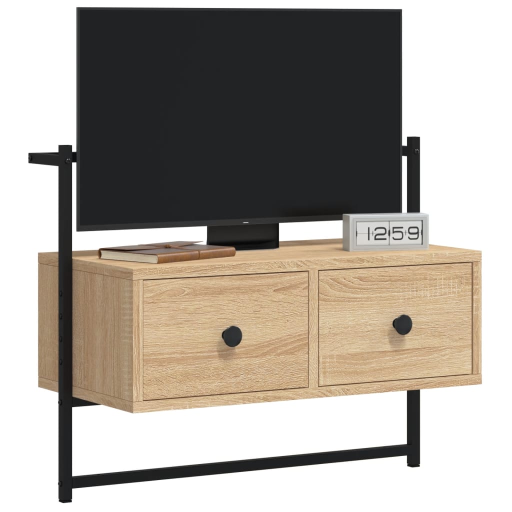 Mueble TV de pared madera sintetizada Nexus roble Sonoma 60,5x30x51 cm