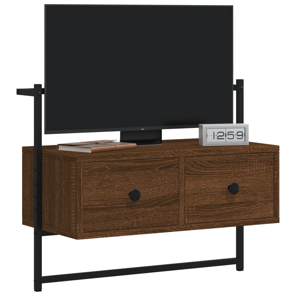 Wall TV furniture Synthesized wood nexus brown oak 60.5x30x51 cm