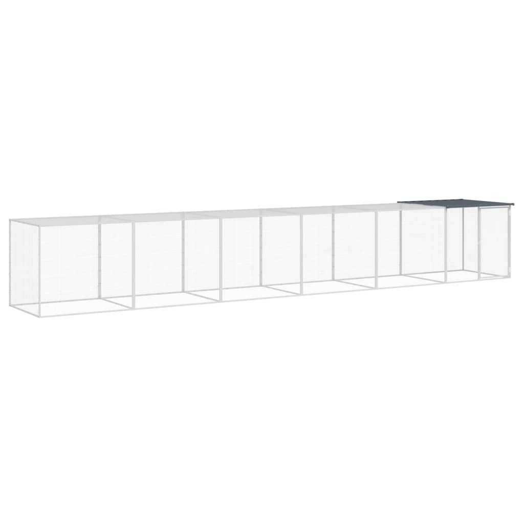 Gallinero con techo acero galvanizado antracita 603x98x90 cm vidaXL