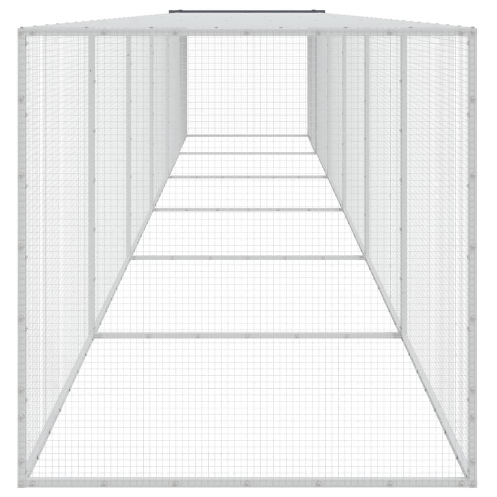 Gallinero con techo acero galvanizado antracita 603x98x90 cm vidaXL