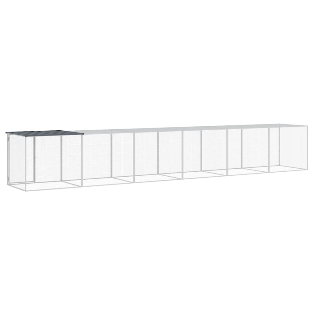 Gallinero con techo acero galvanizado antracita 603x98x90 cm vidaXL