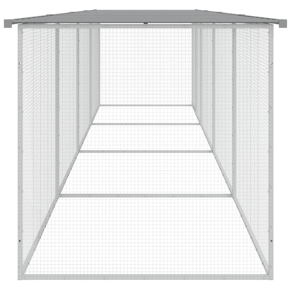 Gallinero con techo acero galvanizado gris claro 403x98x90 cm vidaXL