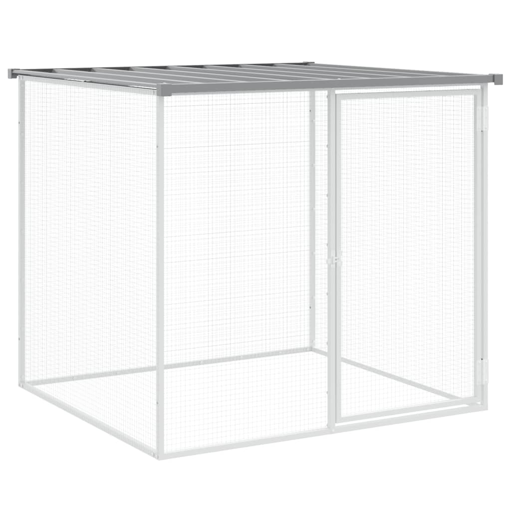 Gallinero con techo acero galvanizado gris claro 403x98x90 cm vidaXL