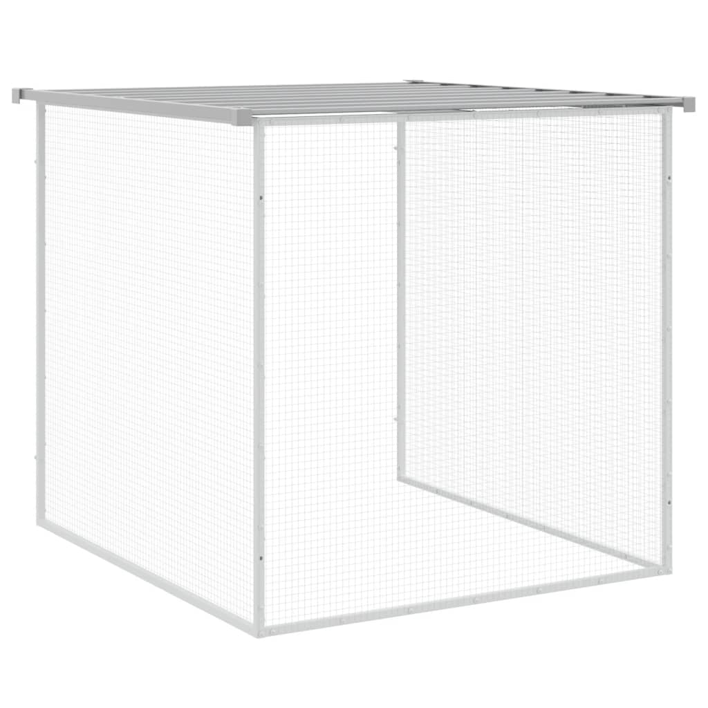 Gallinero con techo acero galvanizado gris claro 403x98x90 cm vidaXL